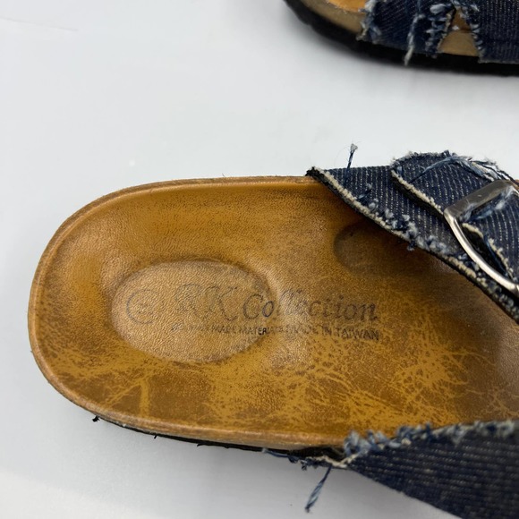 RK Collection Between Toe Sandals Slides Arizona Jesus Denim Buckle Women 11 - Picture 8 of 8